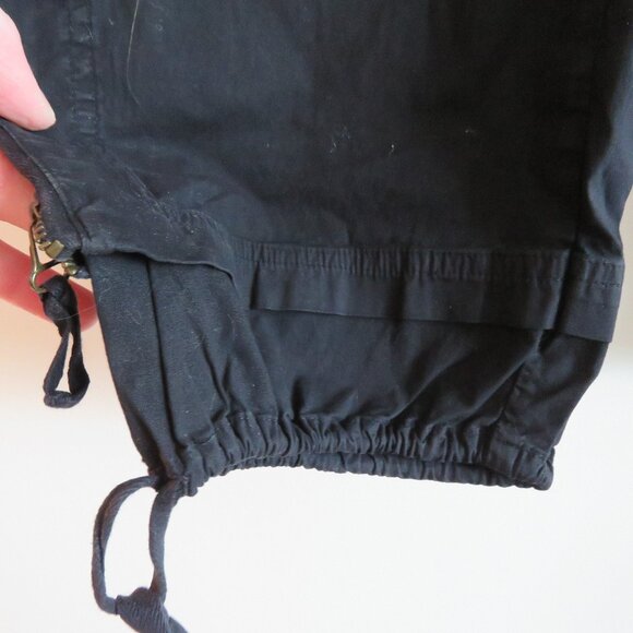 XCVI Black Straight Leg Cotton Cargo Pants Pockets Grunge Goth Alt - Picture 10 of 16